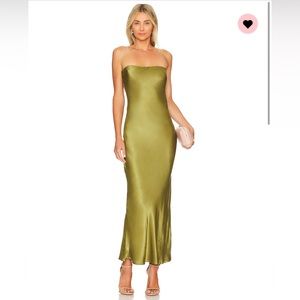 SNDYS x REVOLVE angel strapless midi dress - olive - NWT